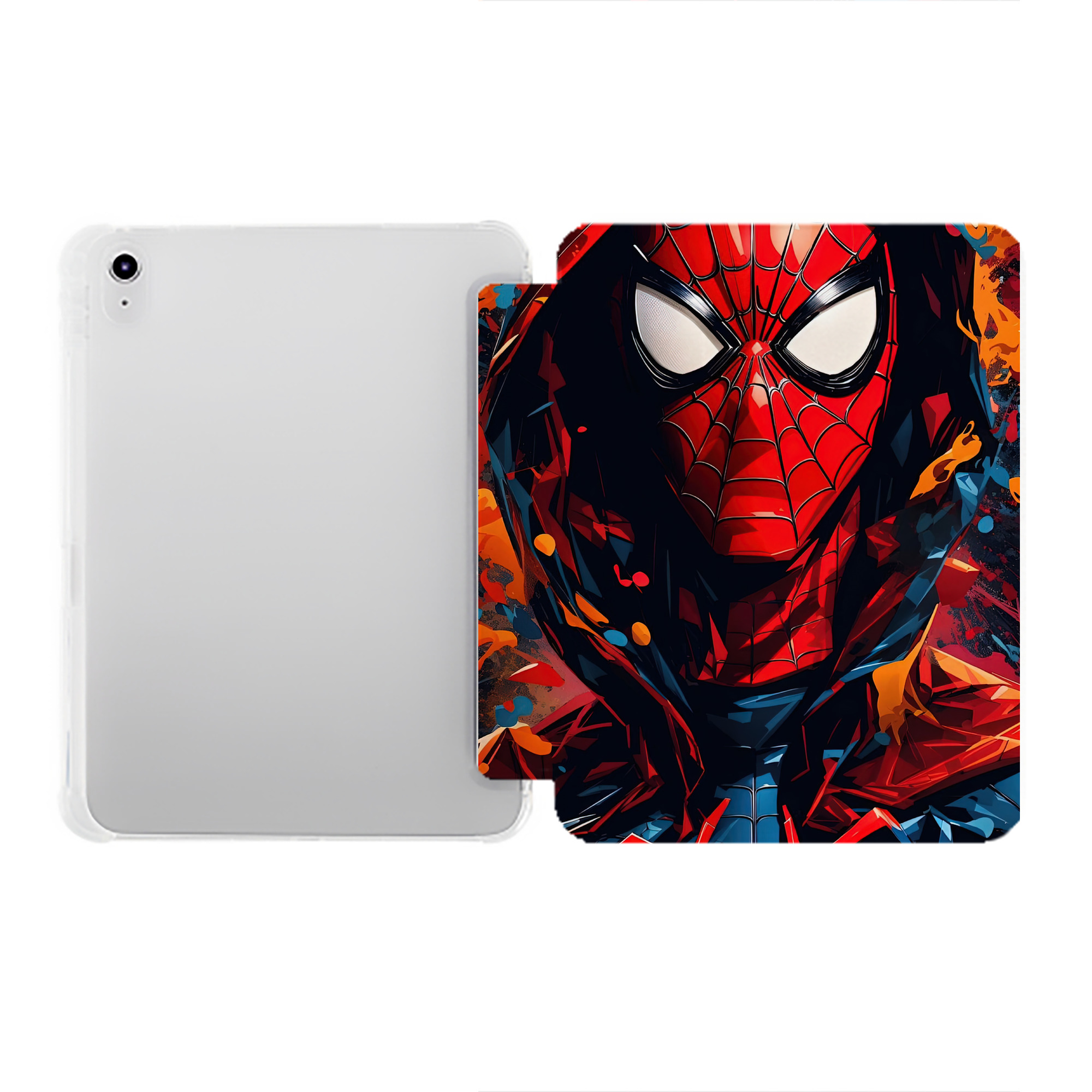 （画像用） Spider Man スパイダーマン IPad ケース ペン収納付き 三つ折りスタンド PUレザー×シリコン 対応機種9.5/10.5/10.9インチ